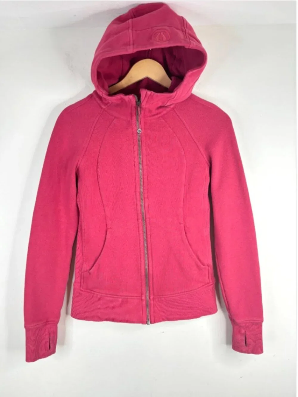 Lululemon Scuba Full-Zip Hoodie Vintage Rose Size 4 Cotton Fleece Thumb Holes